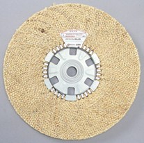 Bánh bố sơ dừa đánh bóng FLAT sisal 4 lớp Nhật bản, có lõi sắt để giữ sợi sơ dừa đứng thẳng (Đường kính 250mm cốt 20 mm)